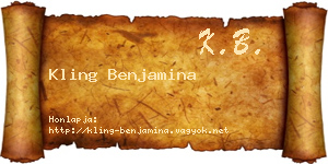 Kling Benjamina névjegykártya